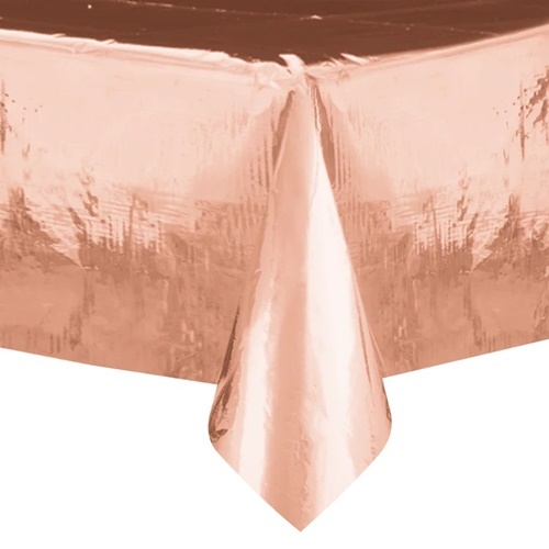 Obrus foliowy na urodziny różowy złoty 137x274cm
